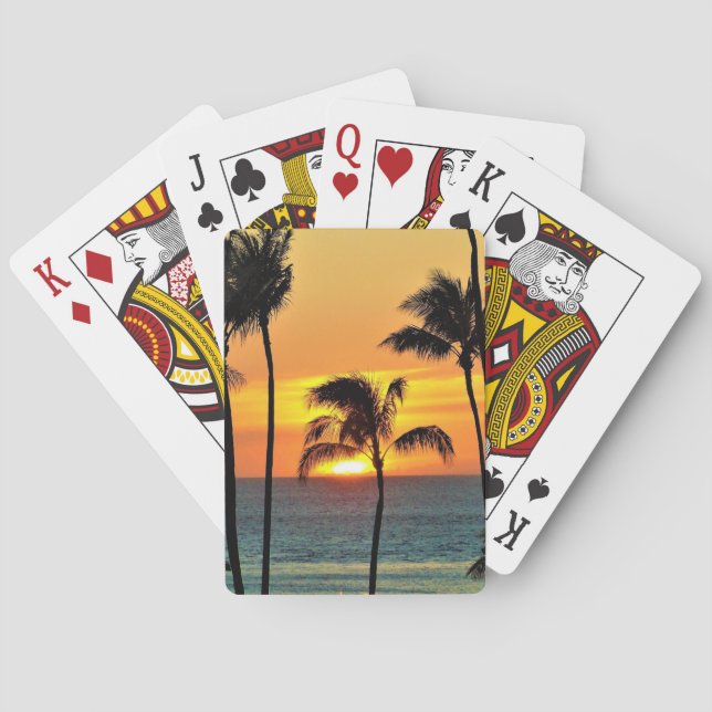 Jeu De Cartes Coucher de soleil de PixDezines sur la plage de Ka (dos)