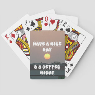 Jeu De Cartes Coucher de soleil d'or avec Bonne Journée/Soirée