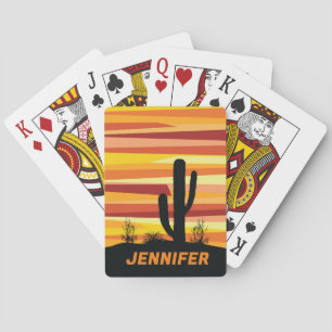 Jeu De Cartes Coucher de soleil géométrique dans le désert