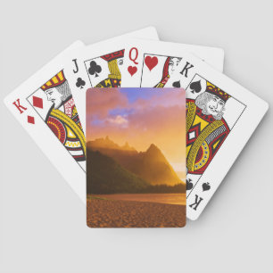 Jeu De Cartes Coucher de soleil sur la plage d'or à Hawaï