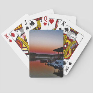 Jeu De Cartes Coucher de soleil sur le quai du lac Arrowhead