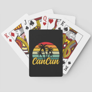 Jeu De Cartes Coucher de soleil vintage à Cancun au Mexique, voy