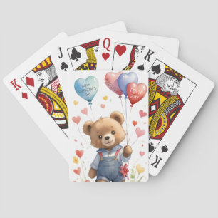 Jeu De Cartes Couleur d'eau douce personnalisée Jour des Valenti