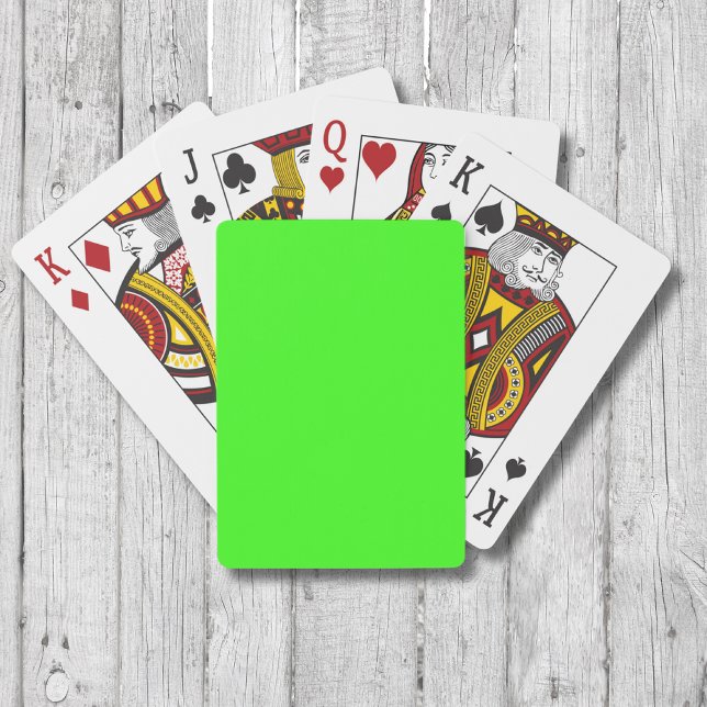 Jeu De Cartes Couleur solide verte néon | Classique (Créateur téléchargé)