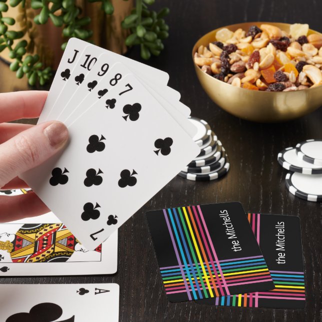 Jeu De Cartes Couleurs arc-en-ciel colorées Motif à rayures (In Situ)