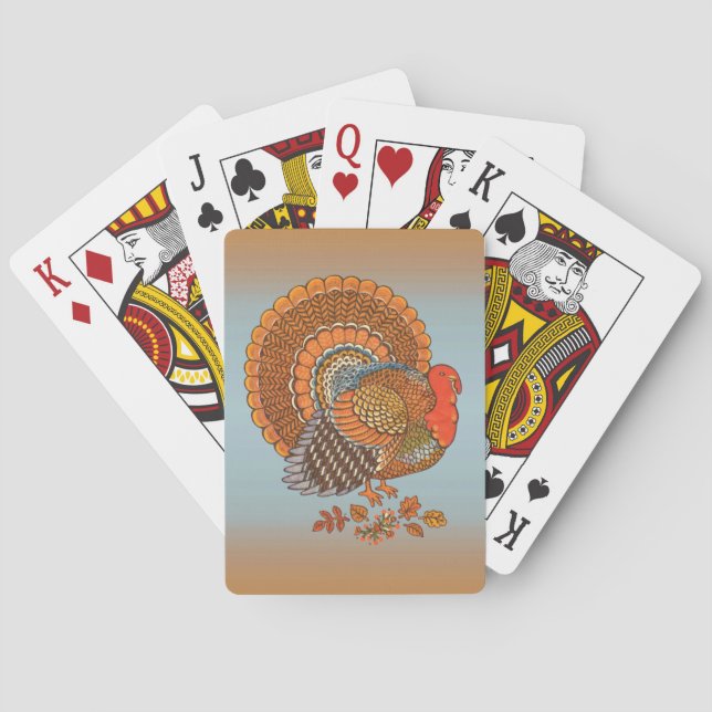 Jeu De Cartes Couleurs d'automne Turquie Feuilles Thanksgiving (dos)