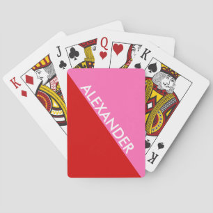 Jeu De Cartes Couleurs DIY, Fond Rouge Bloc de couleur Rose Chau
