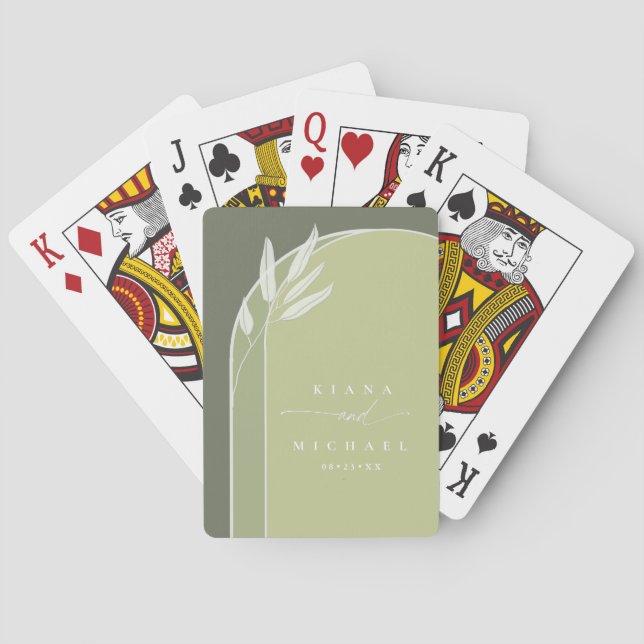 Jeu De Cartes Couleurs Eucalyptus Mariage Vert ID901 (dos)