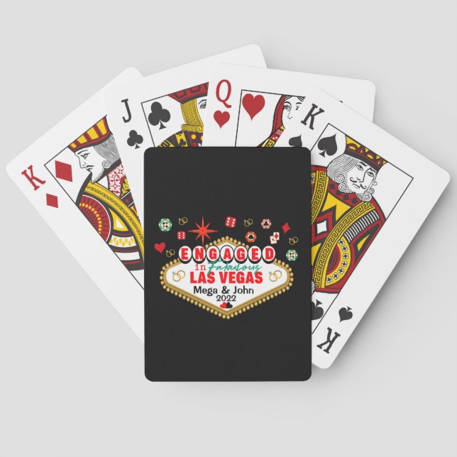 Jeu De Cartes Couple de célébration de fiançailles à Las Vegas  (dos)