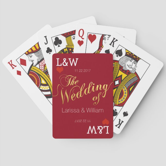 Jeu De Cartes couple, fête de l'amour, rouge mariage (dos)