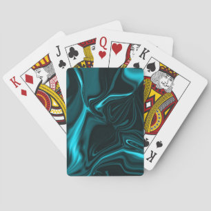 Jeu De Cartes Courbes ou ondulations bleu cyan et fonds sombre