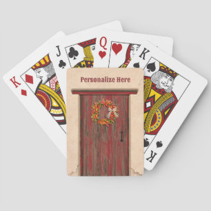Jeu De Cartes Couronne du sud-ouest du Chili sur porte en bois r