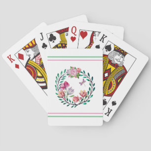 Jeu De Cartes Couronne florale et rayures