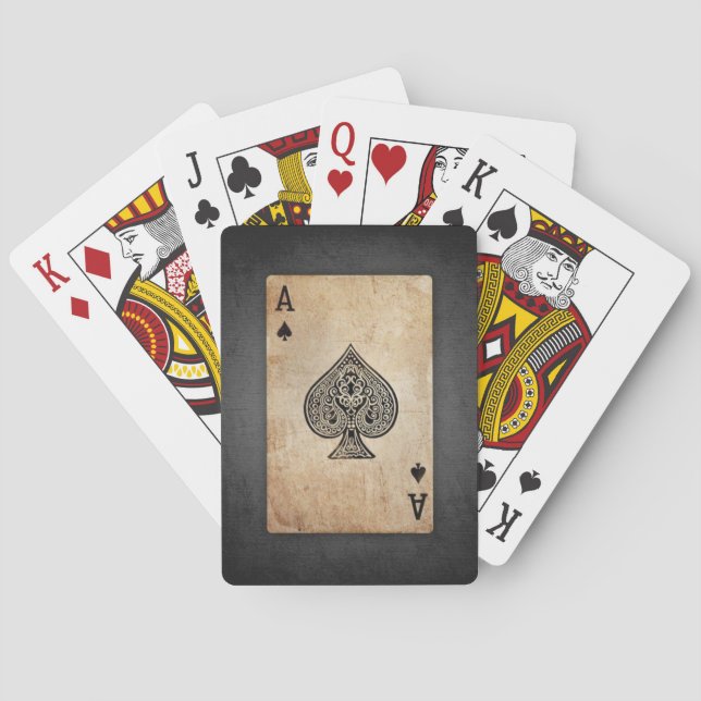 Jeu De Cartes coussin jeté à l'as de pique (dos)