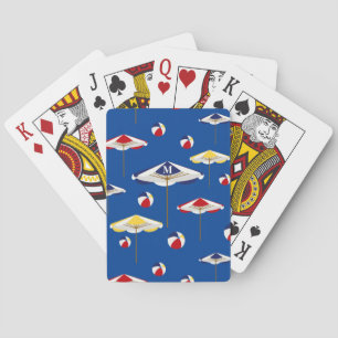 Jeu De Cartes Coutume colorée de parapluie et de ballon de plage