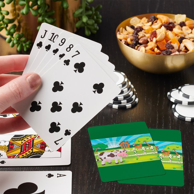 Jeu De Cartes Cow Grazing On A Farm Animals Playing Cards (Créateur téléchargé)