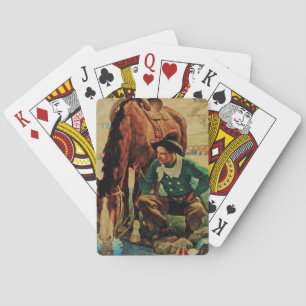 Jeu De Cartes Cowboy arroser son cheval par NC Wyeth