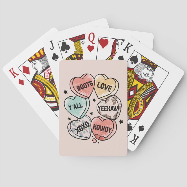 Jeu De Cartes Cowboy Cowgirl Theme Coeurs Fleece (dos)