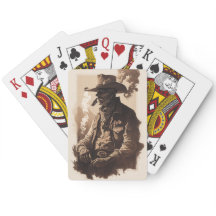 Cowboy Jouer Des Cartes