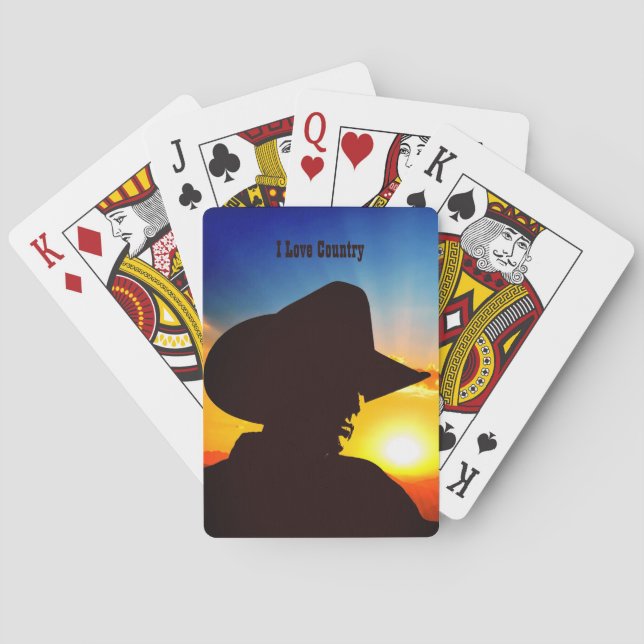 Jeu De Cartes Cowboy Silhouette (dos)