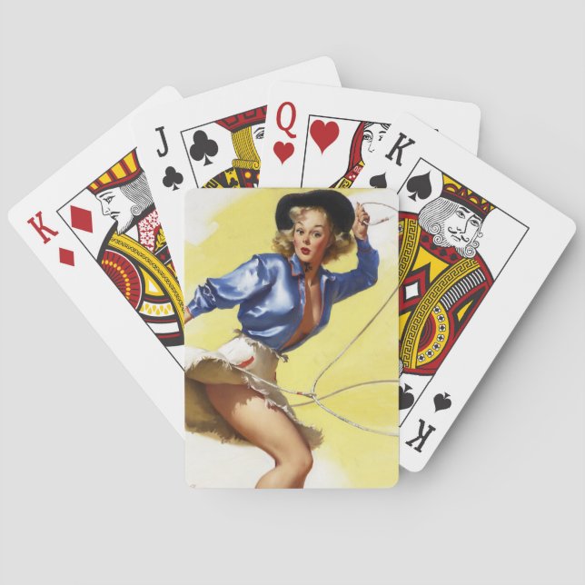 Jeu De Cartes Cowgirl avec Lasso (dos)
