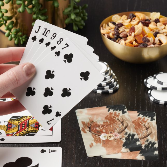 Jeu De Cartes Cowgirl Cowhal Floral Deer Antlers (In Situ)