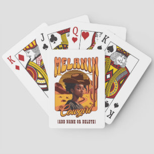Jeu De Cartes COWGIRL MÉLANINE Fille Noire Western Cowboy