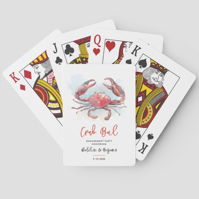 Jeu De Cartes Crab Boil Fiançailles Couple Seafood Party (dos)