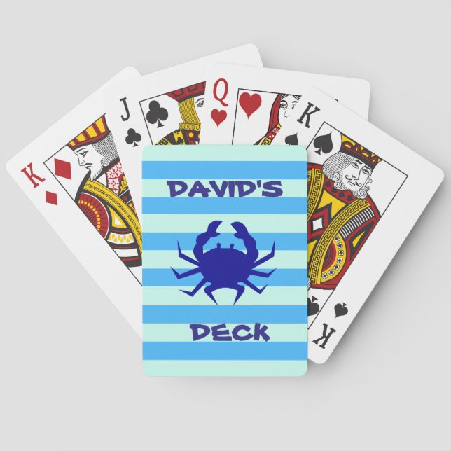 Jeu De Cartes Crabe Bleu Thème Nautique Jouer Cartes (dos)