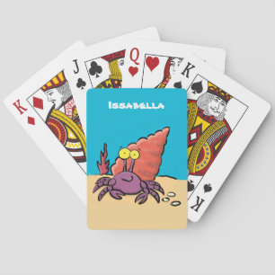 Jeu De Cartes Crabe ermite de dessin animé violet mignon drôle