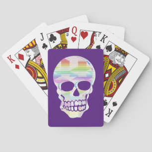 Jeu De Cartes Crâne à rayures de couleur