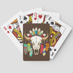 Jeu De Cartes Crâne de buffle emblème amérindien
