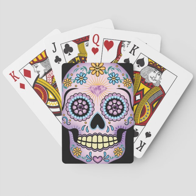 Jeu De Cartes Crâne de sucre pourpre (dos)