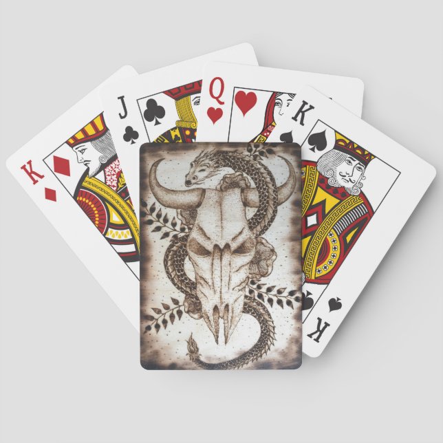 Jeu De Cartes Crâne et serpent à jouer aux cartes (dos)