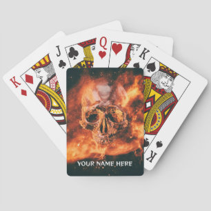 Jeu De Cartes Crâne flamboyant dans l'espace