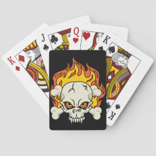 Jeu De Cartes Crâne flamboyant et os croisés
