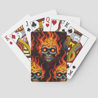Jeu De Cartes Crâne flamme conception gothique tatouage roche et