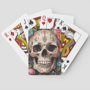 Jeu De Cartes Crâne fleuri
