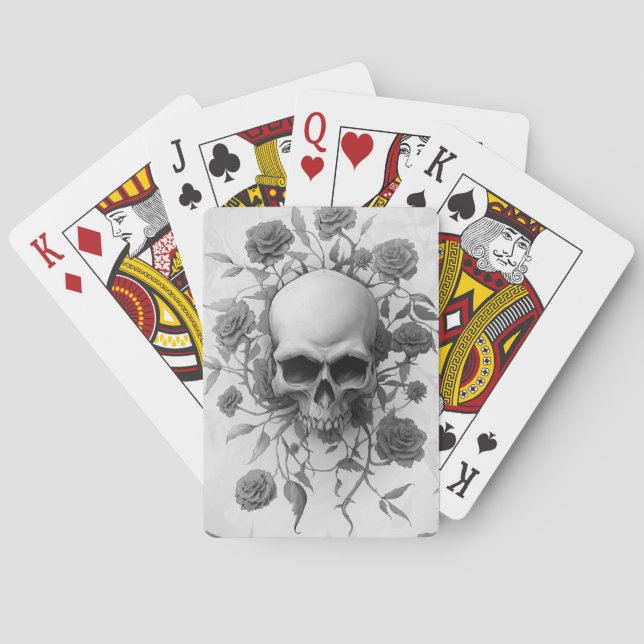 Jeu De Cartes Crâne Rose gothique foncé (dos)