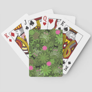 Jeu De Cartes Crânes de filles punk sur arrière - plan de caméra