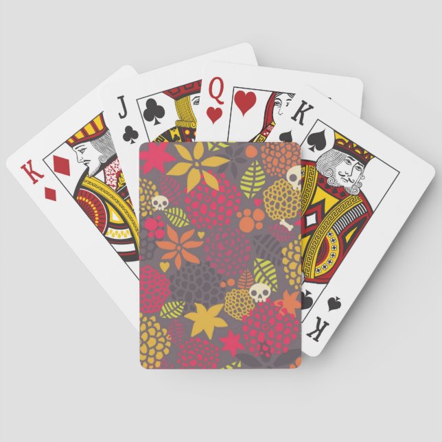 Jeu De Cartes Crânes et fleurs. (dos)