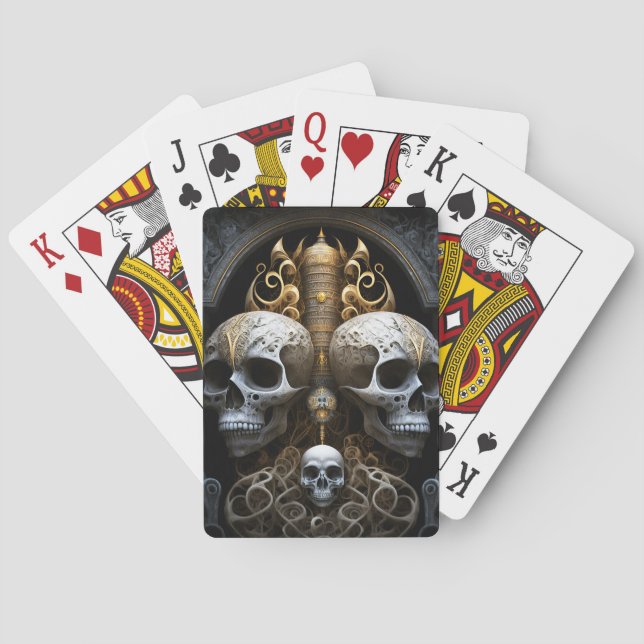 Jeu De Cartes Crânes Horreur gothique Goth Art surréel (dos)