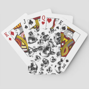 Jeu De Cartes Crânes Noir & Blanc Motif d'Art de Crâne de Squele