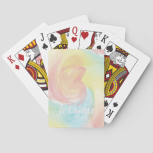 Jeu De Cartes Cravate-Dye Retro Pastel Peinture d'Aquarelle dans