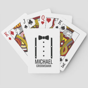 Jeu De Cartes Cravate Mariage noir Groomsmen personnalisé