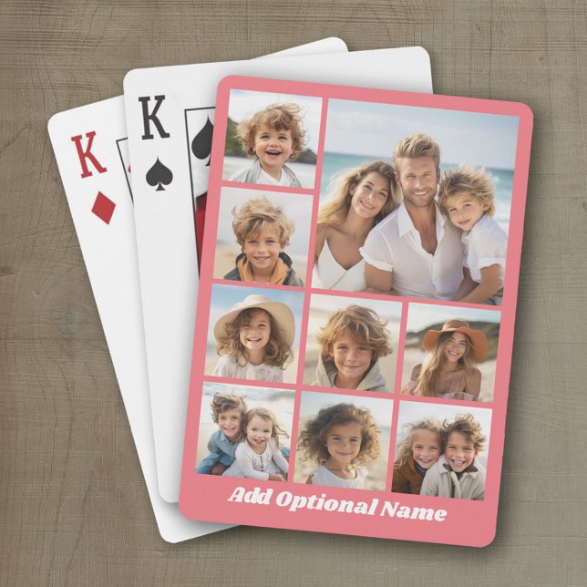 Jeu De Cartes Créer un collage photo personnalisé avec 9 photos  (Personalized playing cards with a fun photo collage)
