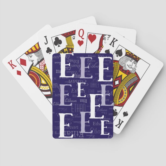 Jeu De Cartes Créez des cartes bleues avec votre propre nom (dos)