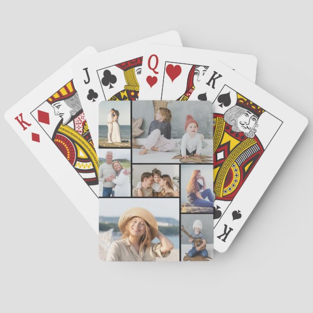 Jeu De Cartes Créez votre propre collage de 7 photos (dos)