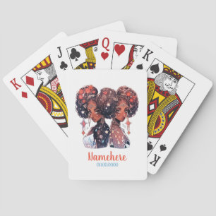 Jeu De Cartes Créez Votre Propre Femme Afro-Américaine Gémeaux