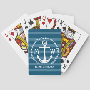 Jeu De Cartes Créez votre propre logo côtier de coeur nautique